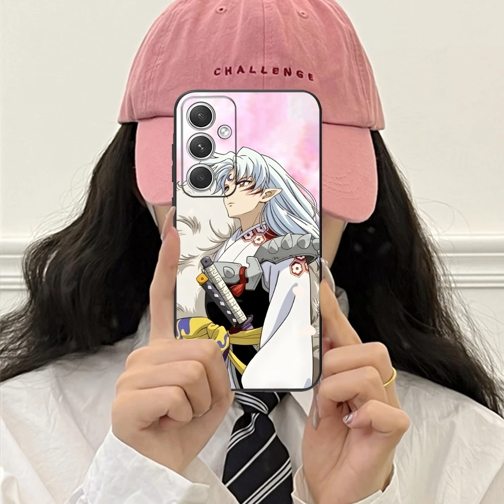 Inuyasha Sesshoumaru Mobile Cell Phone Case for Samsung Galaxy S24 S23 S22 S21 S20 S10 S9 Plus FE Ultra Lite Black Cover Shell