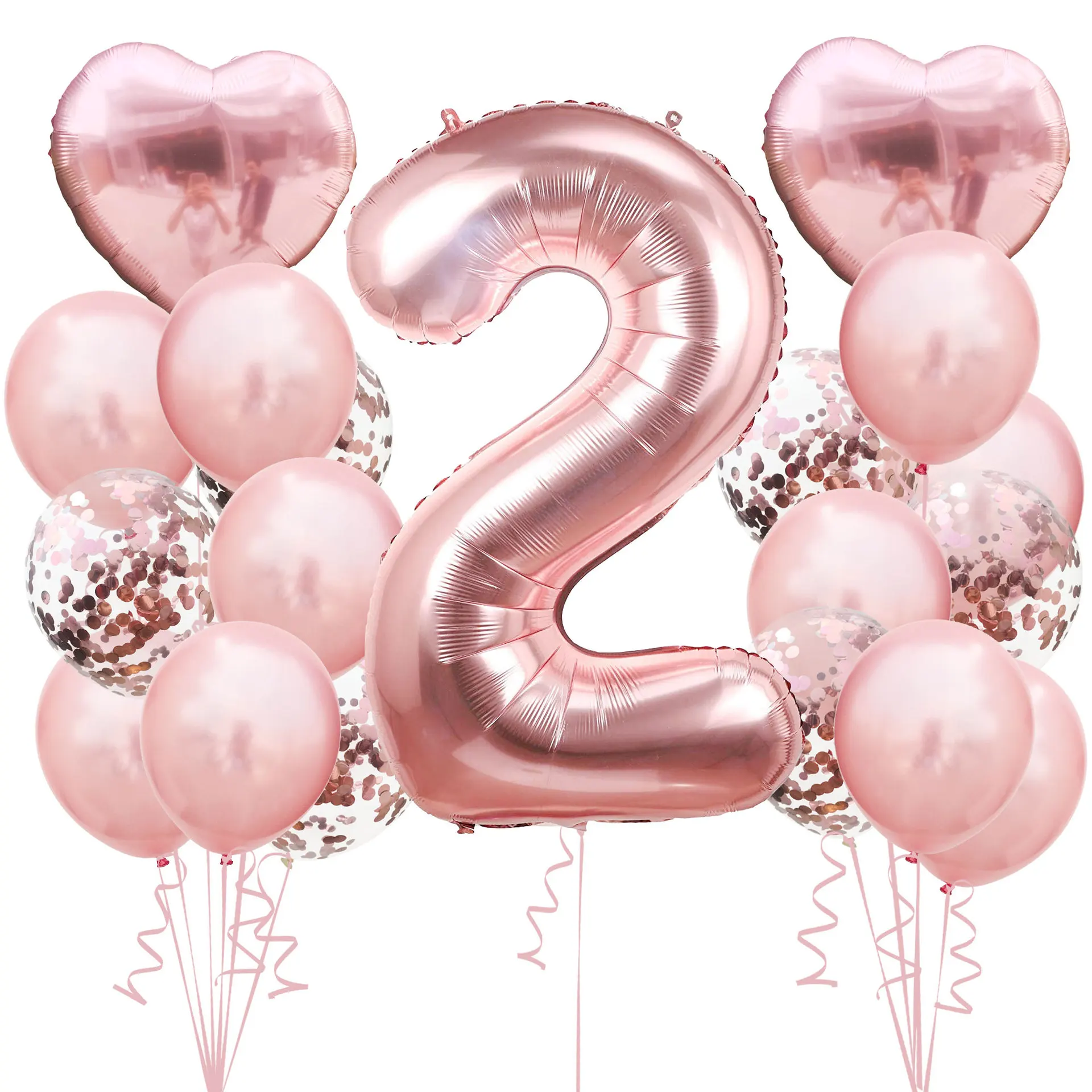 1-9 Birthday Party Decorations Birthday Rose Gold Balloon Set Foil Balloon Set