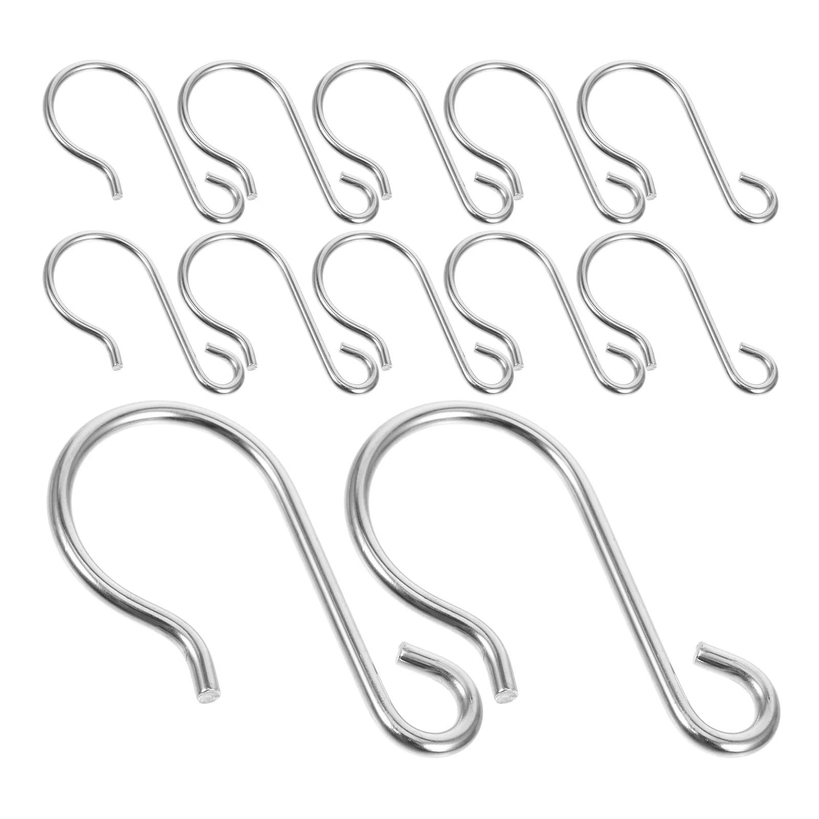 100 قطعة من خطافات الفولاذ المقاوم للصدأ شديدة التحمل على شكل حرف S بكرات مسار الستارة ديكور المكتب المنزلي خطاف S عالي التحمل