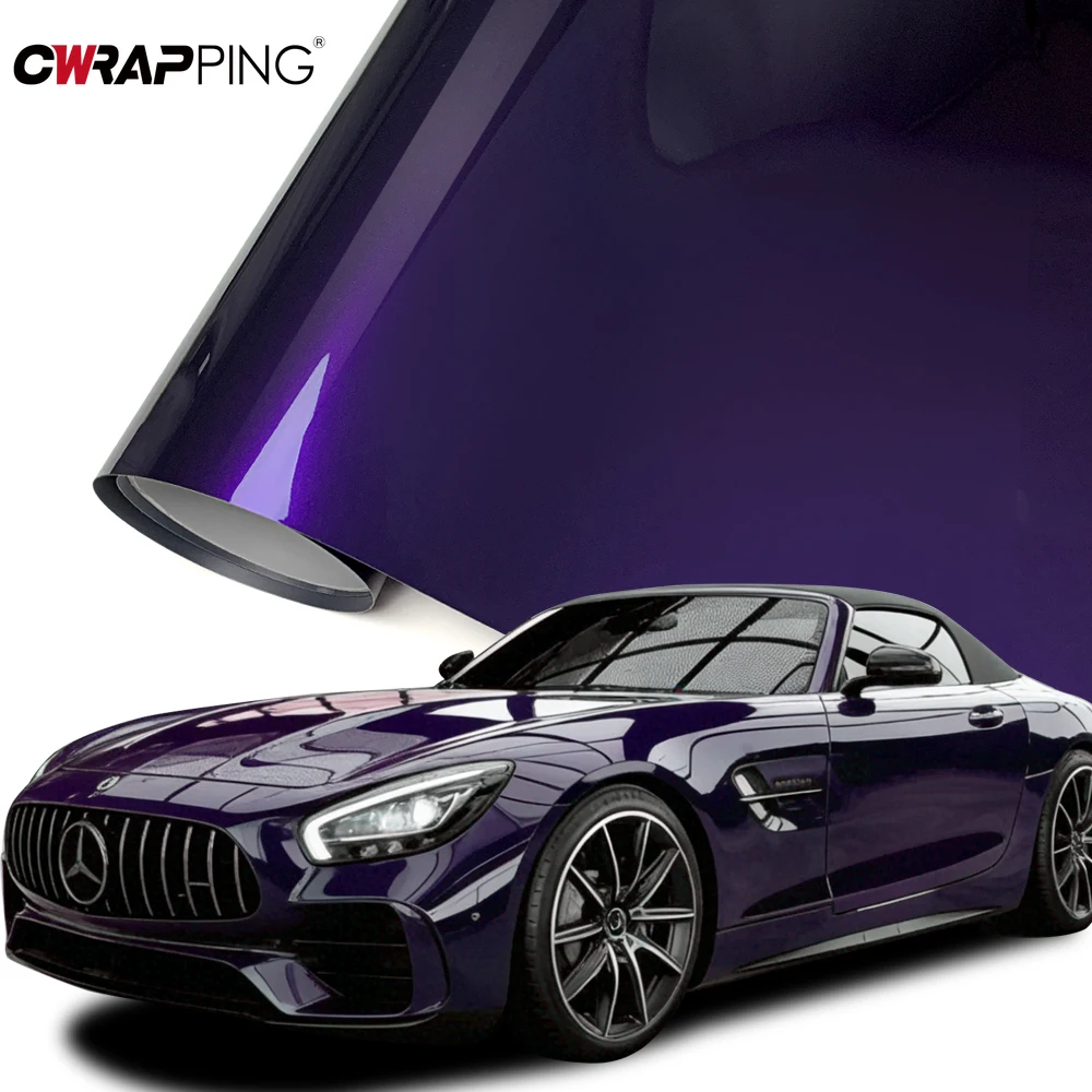 

PET Motorcycle Adhesive Vinyl Metallic Purple Car Sticker Vinyl Self-adhesive Film Waterproof High Glossy Wrapping Foil Wrap