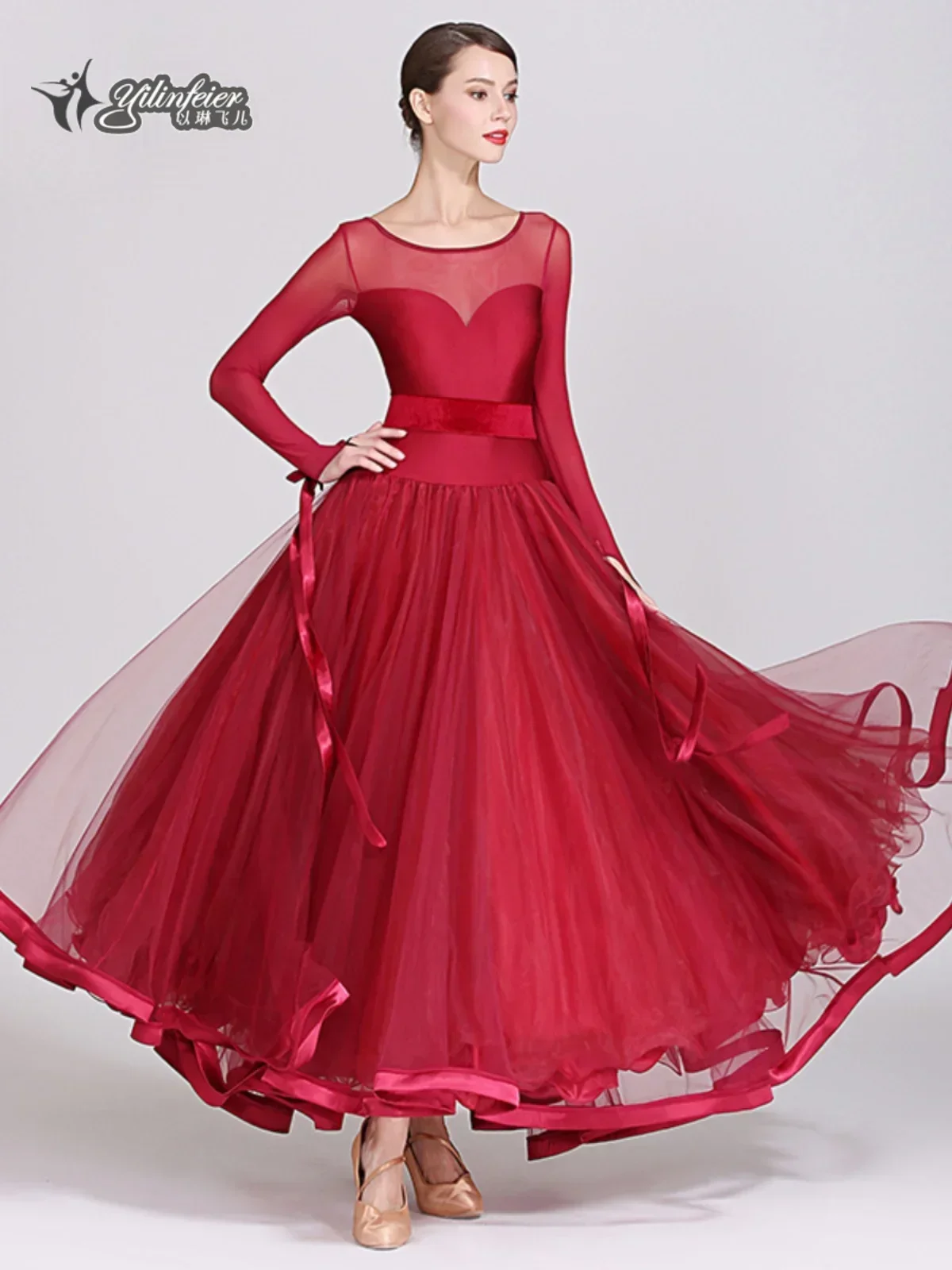 

Waltz dress, modern dance skirt, performance costume, national standard competition, large tutu skirt 1 piece