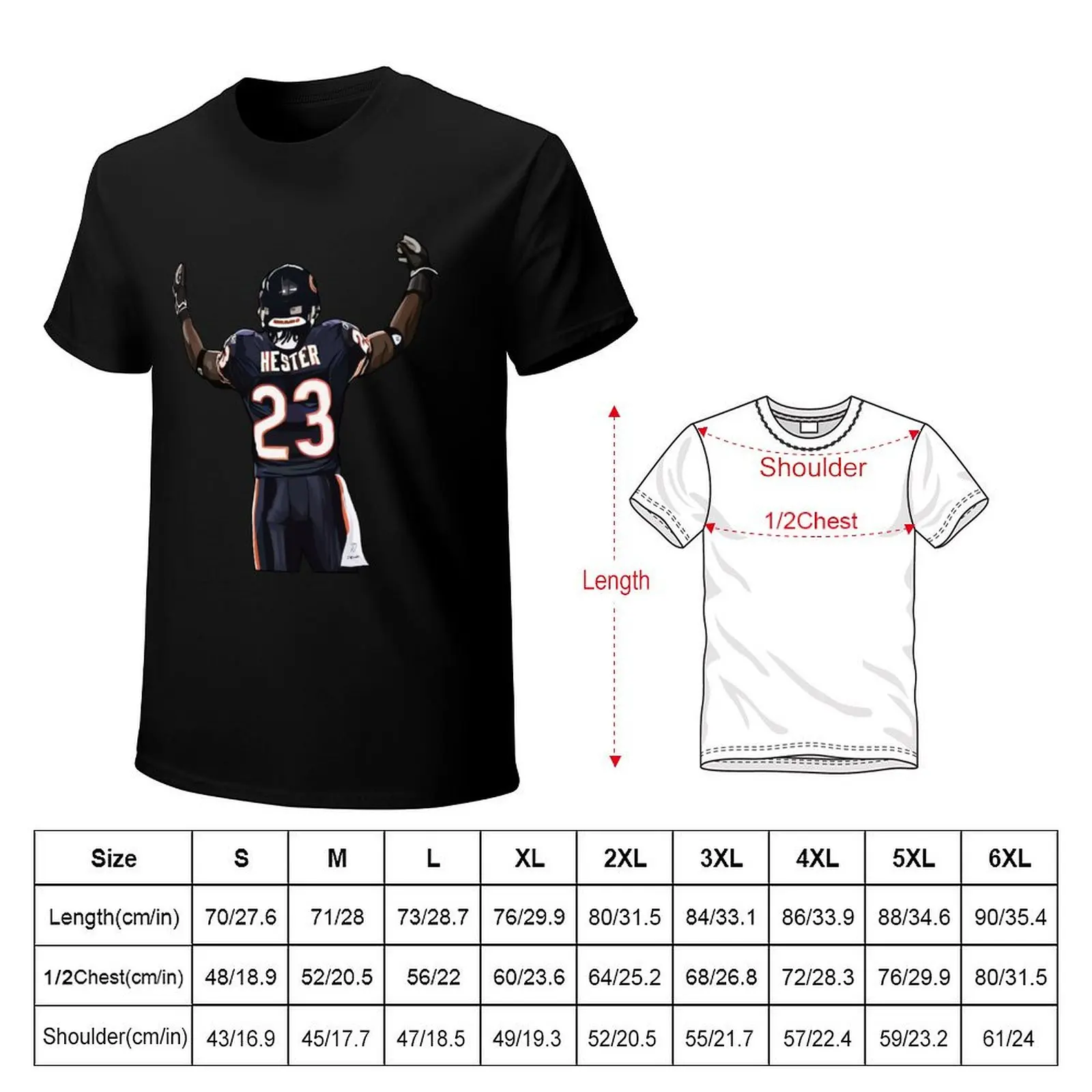 Devin Hester #23 Sign T-Shirt Plus Size Solid Color T-Shirt