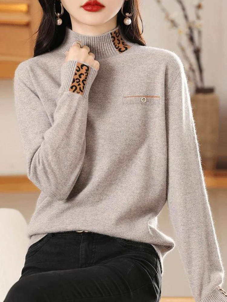 

Thick Half High Collar Sweaters Women Soft Warm Cashmere Sweater Autumn Winter Long Sleeve Knitted Female Jumper Pullover Tops