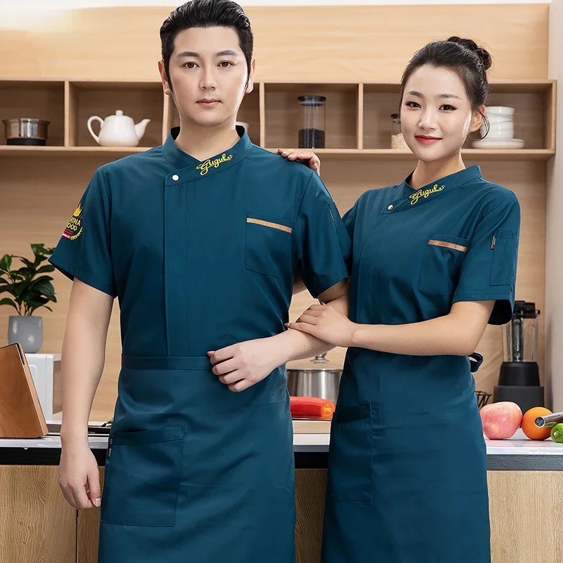 Women and Men Kitchen Restaurant Cook Workwear Summer Catering Shop Breathable Work Wear Food Service Chef Overalls Chef Jacket