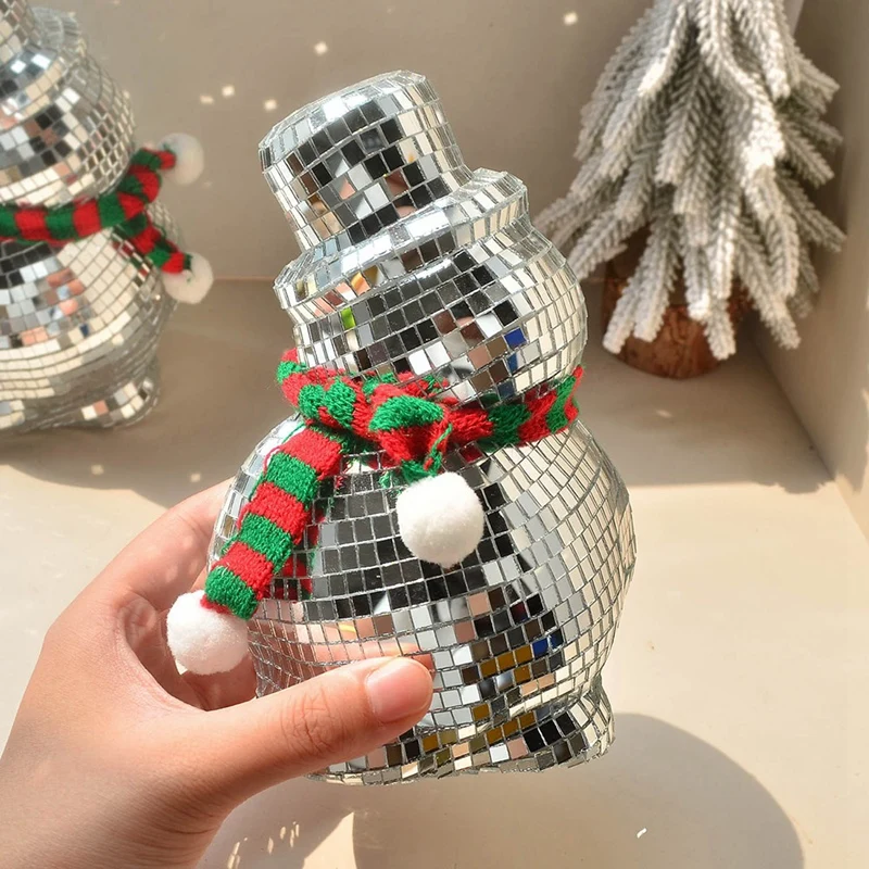 Christmas Disco Ball Retro Reflective Human Decoration Mirror Reflective Scarf Design Doll Decoration