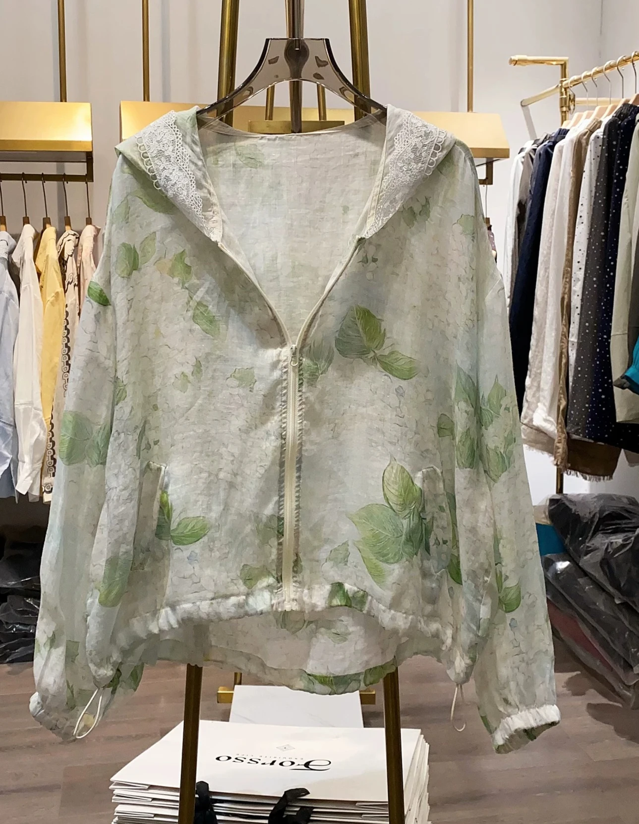 2026 Summer New Women's Jacket Loose Printed Hooded Windbreaker Top