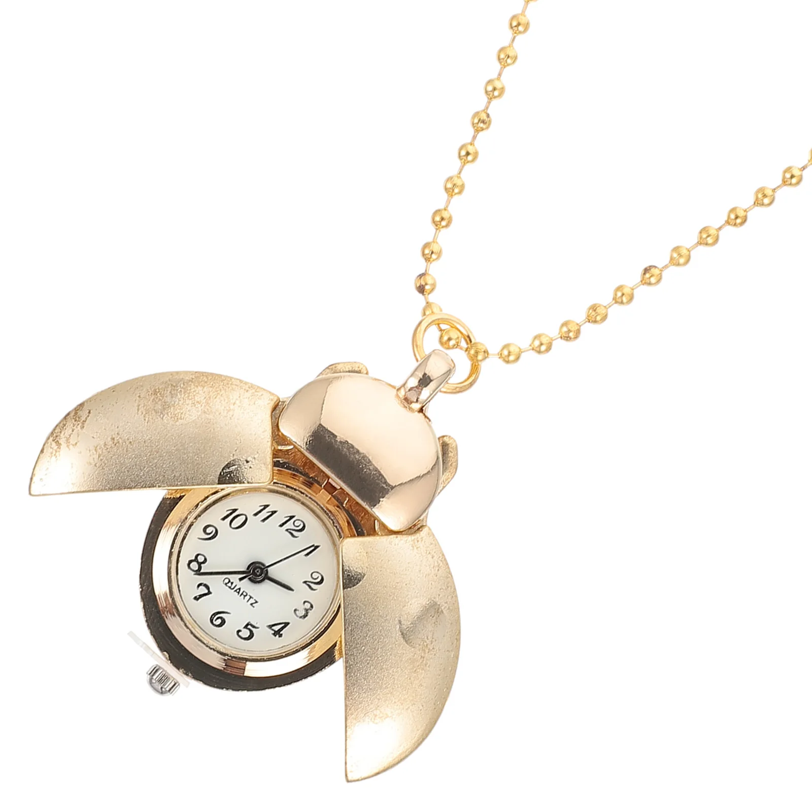

1pc Retro Chain Pocket Watch For Men Women Gold Decor Quartz Fob Vintage Hanging Beetle Style Pendant Durable Zinc Alloy Gift