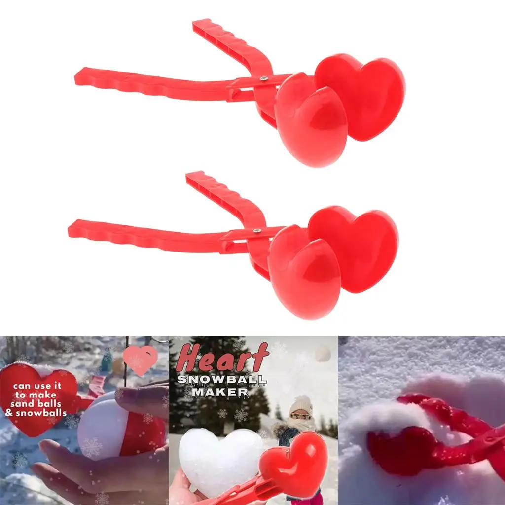 Pack of 2 Heart Shaped Clips Clamps Kids Children Toys Snow