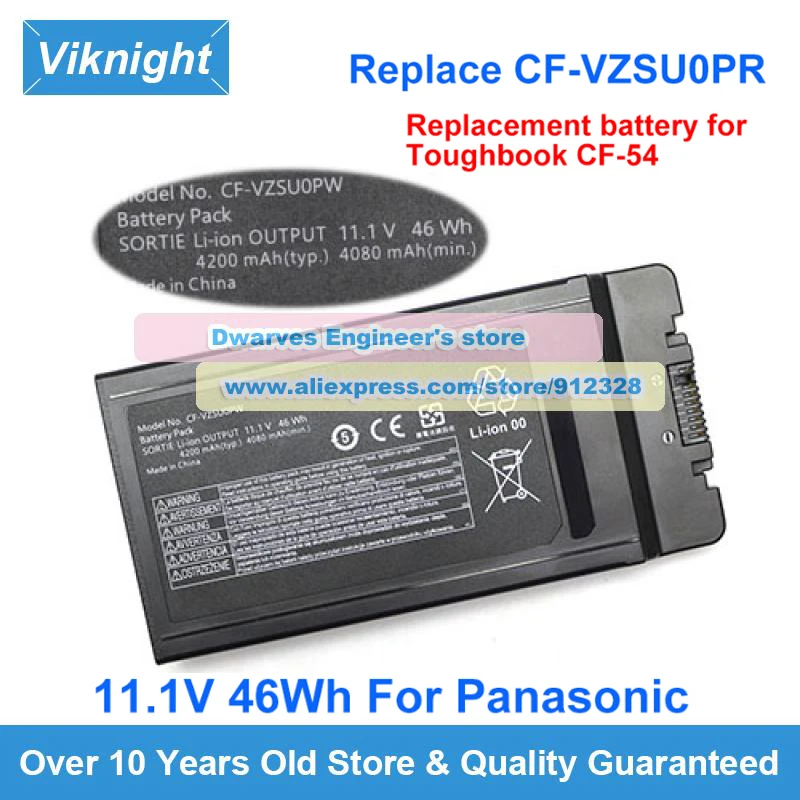 

11.1V 4080mAh 46Wh CF54 Replacement Battery CF-VZSU0PR CF-VZSU0PW CF-VZSU0PK for Toughbook CF-54 CF-54F0961NE CF-VZSU0KW CF-VZSU