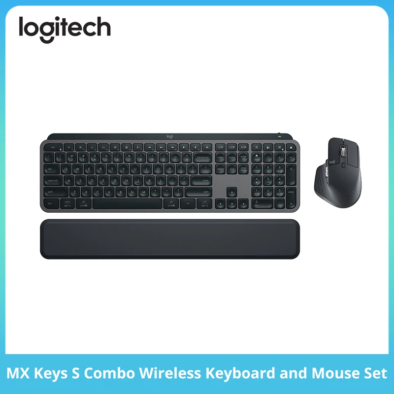 Logitech MX Keys S Combo MX Master 3S Wireless Backlit Keyboard Mouse Set Multi-device Bluetooth Ergonomic Office Combo