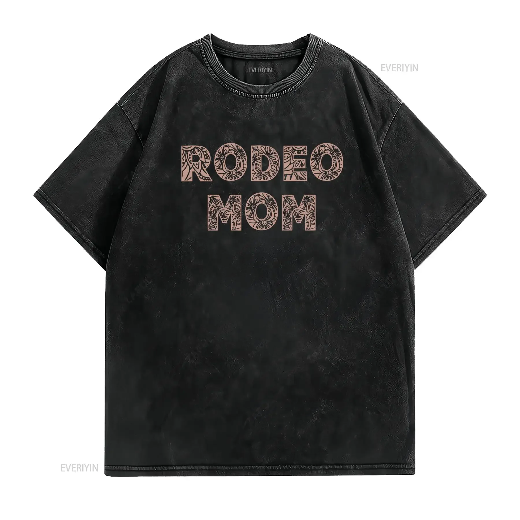 Vintage Western Rodeo Mom Tribal Engraved Print Casual T Shirt vintage Washed graphic Top For Everyday Wear Breathable Slightly