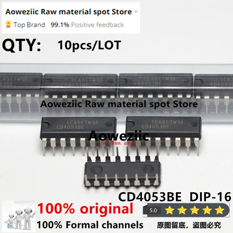 Aoweziic  2022+ 100% New Imported Original CD4030BE CD4047BE CD4049UBE CD4053BE CD4072BE CD40106BE DIP-14  Logic chip IC
