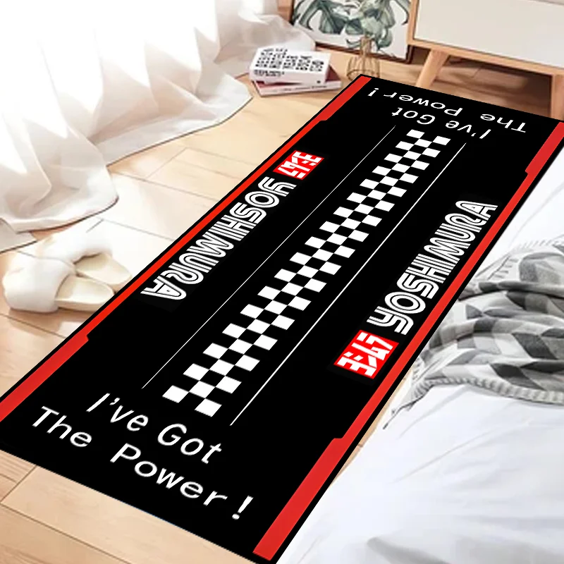 Y-Yoshimuras Motorsports Carpet Garage Mat Racing Cool Moto Display Bedroom Entrance Floor Mat Anti-slip Home Decoration Rug