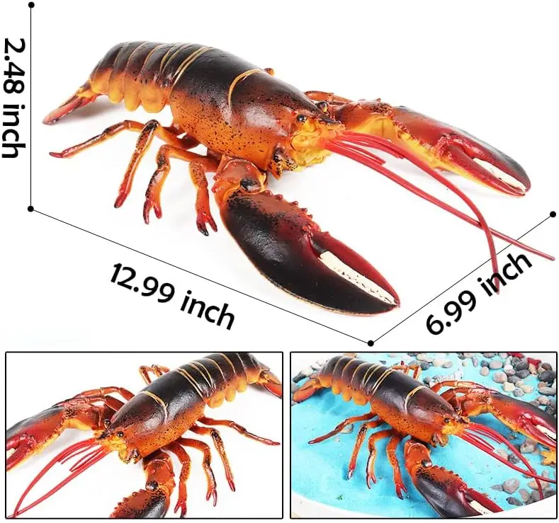 13 Inch Model Artificial Realistic Figure Plastic Lobster Figurine for Home Desktop Decoration Lobster Ornament