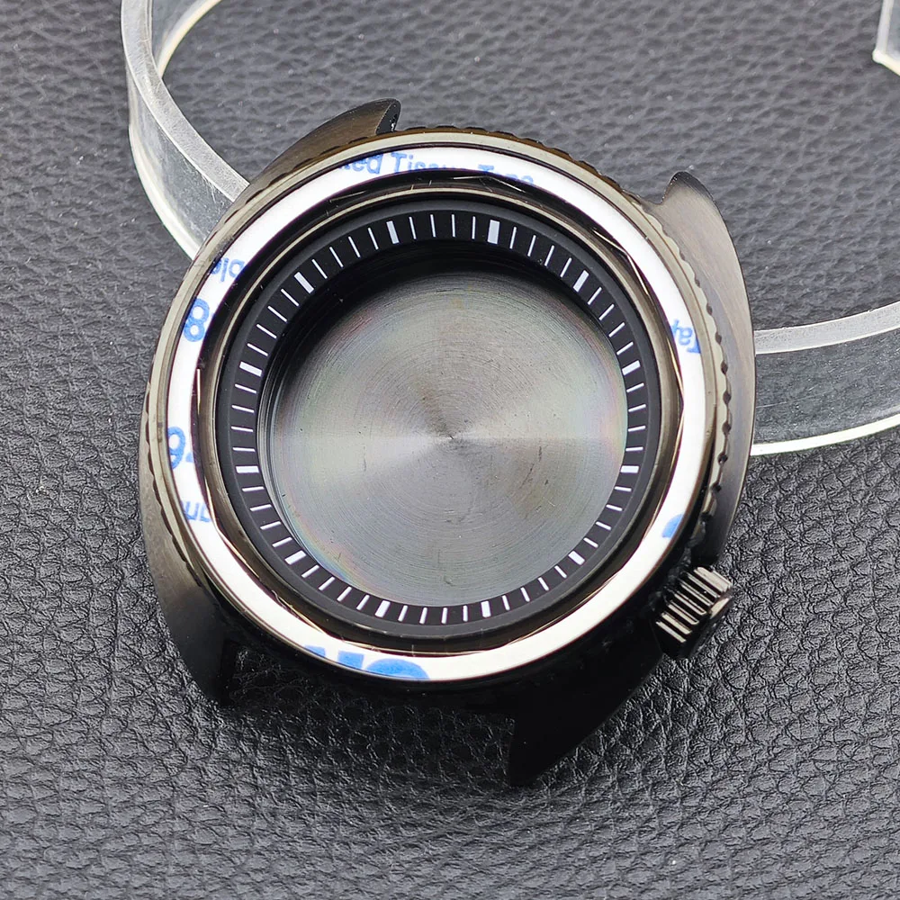 Size 32.3*27.5mm Watch Chapter Ring Fit SRPE Case Replace Hard plastic inner ring Black background and white stripe chapter ring