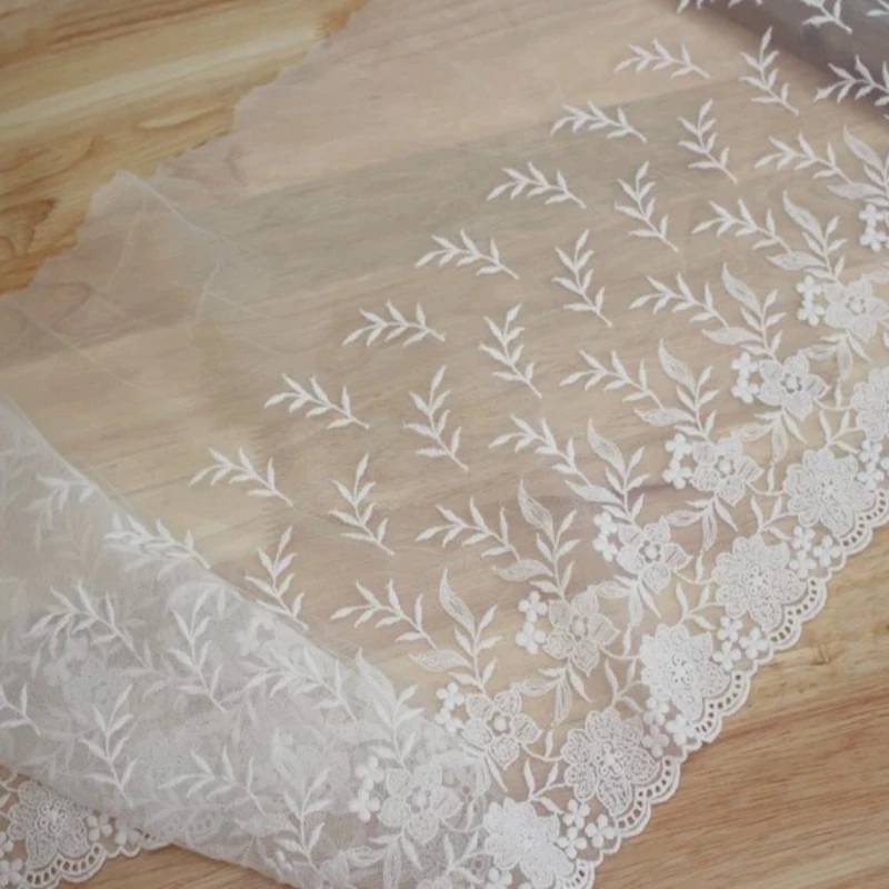 33,5 cm breites, mit Blumen besticktes Spitzenband zur Dekoration von Kleidern, Kleidung, DIY-Bastelbedarf, Handarbeiten, Nähzubehör – Detail 7