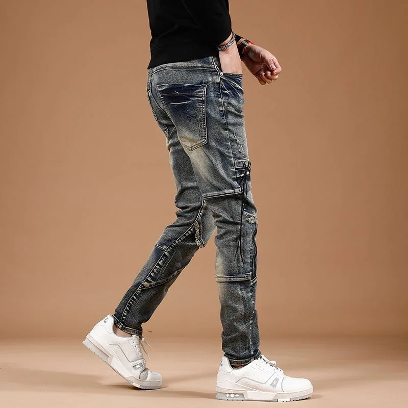 2024 primavera e autunno nuova moda retrò Jeans elasticizzati pantaloni Casual da uomo comodi e traspiranti di alta qualità 28-36