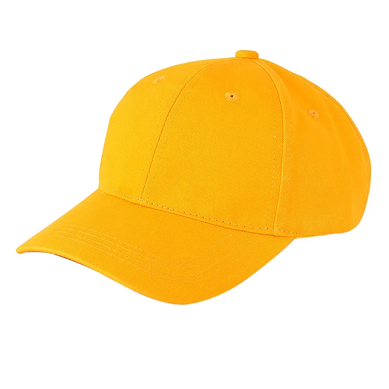 Ages 2-8 Cotton Plain Baseball Cap Bright Yellow Hat for Kids School Boy Girls, Orange Black White Red Lt.blue