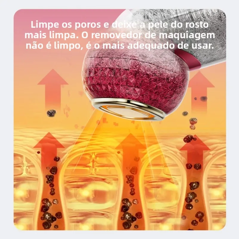 جهاز تجميل محمول متعدد الوظائف، تنظيف الاهتزاز، تطبيق الثلج، 6 أوضاع إضاءة ملونة للعناية بالبشرة أثناء السفر، مدلك الوجه