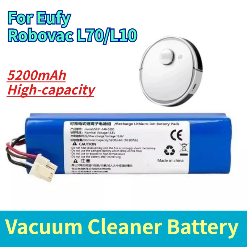 

14.4V 5200mAh High-capacity Vacuum Cleaner Battery for Eufy Robovac L70/L10