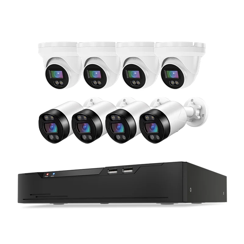 

2026 Full HD 5MP 8CH PoE Nvr Kit Video Surveillance System Human Detection Outdoor Colorful Night Vision 8 Channel Cctv Camera S