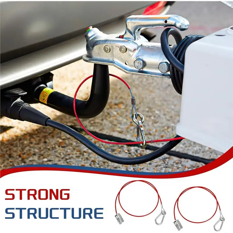 Pack Of 2 1 Metre Ring Trailer Caravan Brake Away Breakaway Safety Cable Braked Hitch Accessories Parts