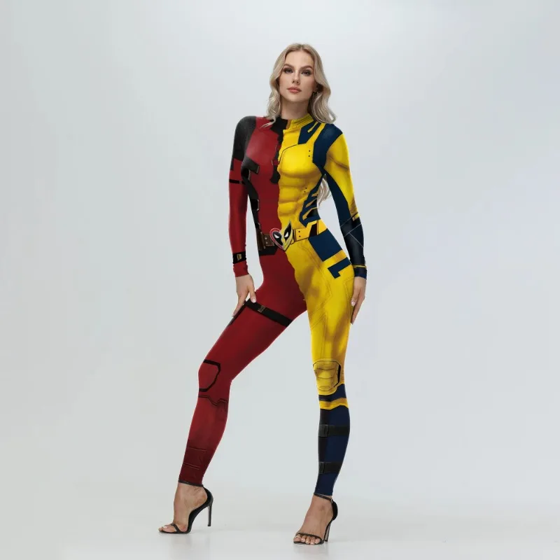 Cosplay Held Film Deadpool Overall Vielfraß Bodysuit Halloween Cosplay Kostüm Party Catsuit Festival Zentai Anzug Stram pler