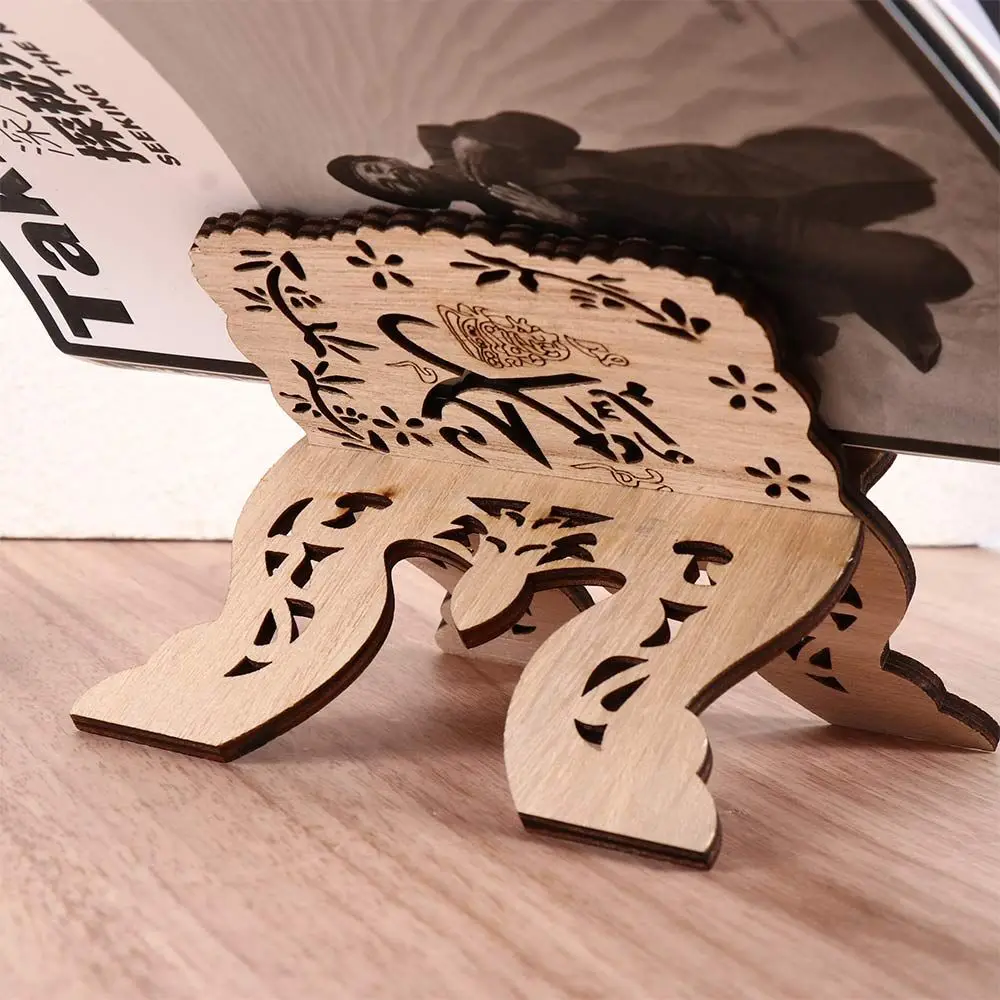 Carved Foldable Ramadan Quran Eid Al-Fitr Book Stand Display Stand Home Decoration Book Shelf