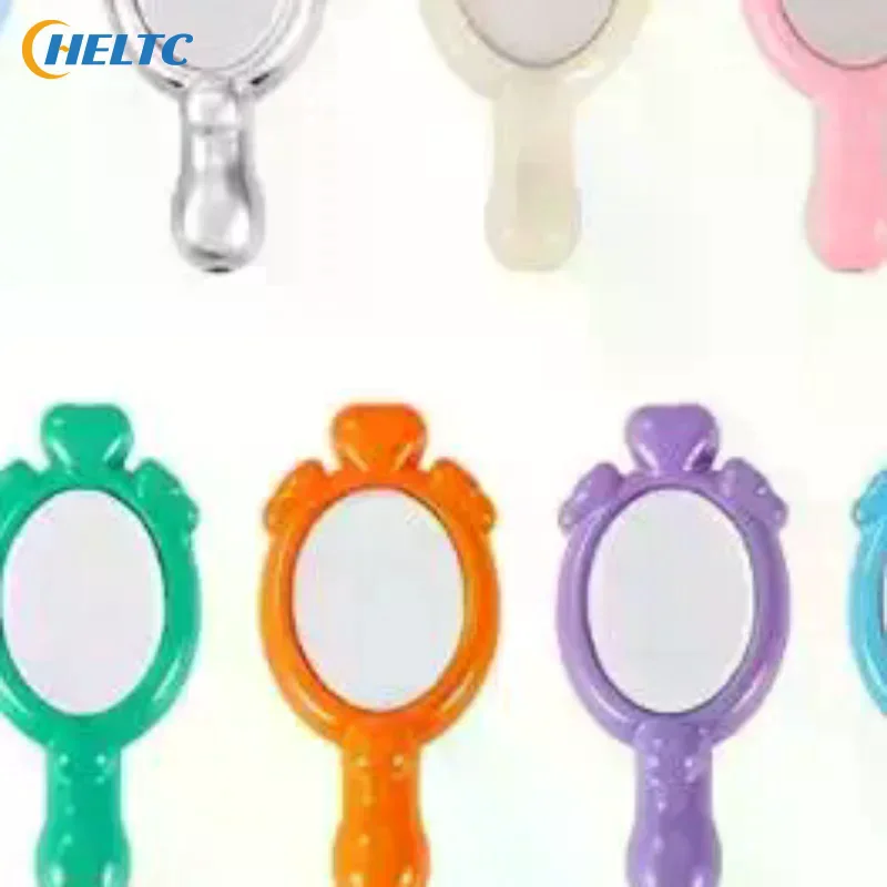 5/10/20pcs Mini Cartoon Handheld Mirrors Straight Hole Beads DIY Jewelry Garment Pendant Accessory Dollhouse Decor