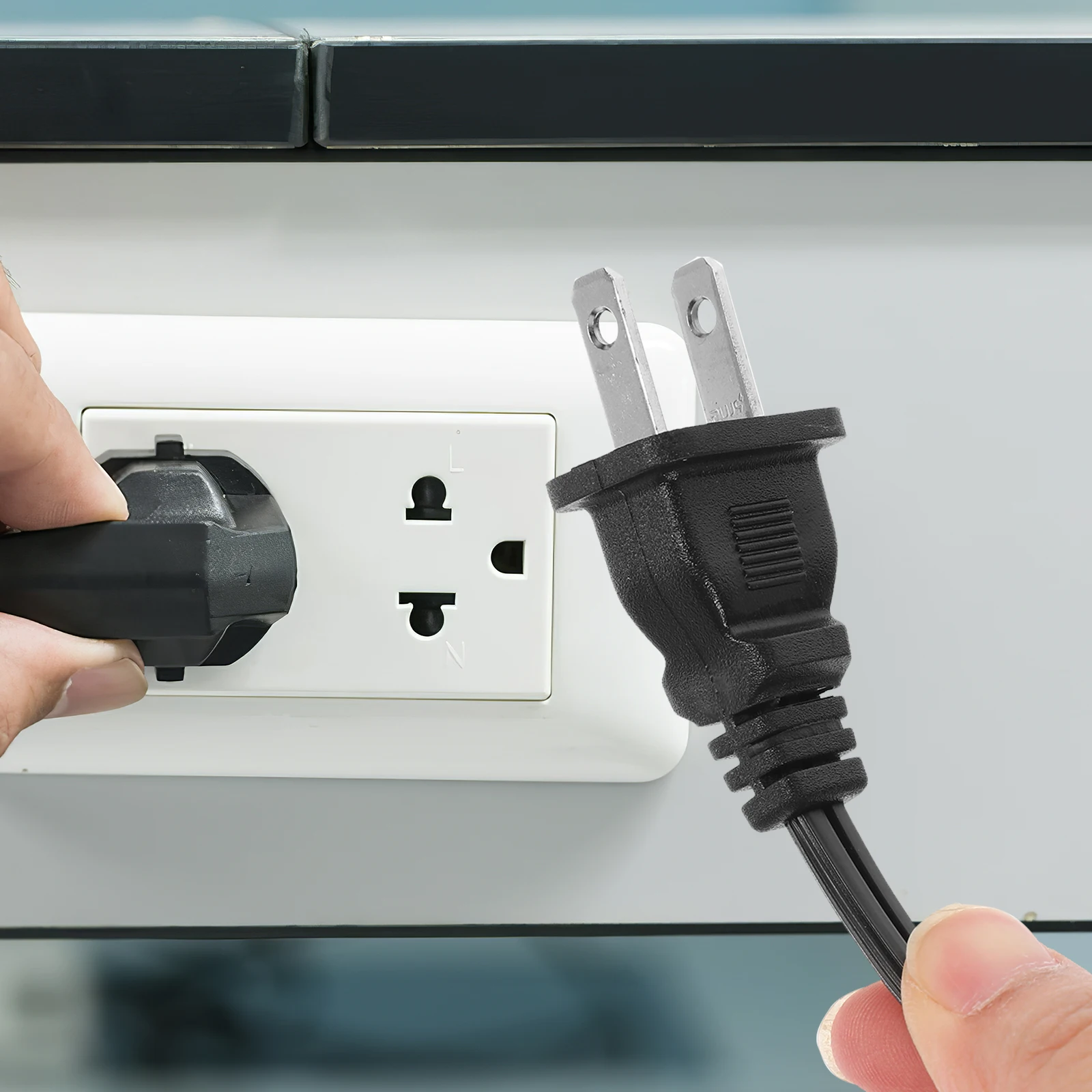 

15 Meter Power Cable 2 Prong Cord for Lamp Appliance Replacement Electric Blanket Use Lamp Cord Power Cable 2 Prong Plug