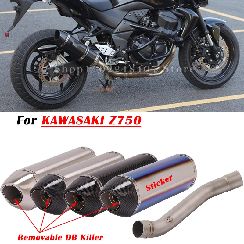 

For Kawasaki Z750 Z 750 2007 - 2014 Motorcycle Exhaust Escape System Modified Muffler With Middle Link Pipe DB Killer