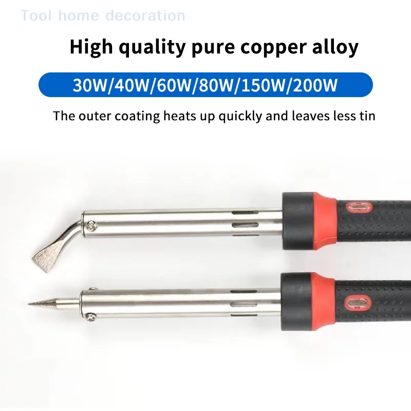 Electric Solder Iron High Power 220V External Heat Handtools Pen Type With Indicator Light 80-100W Safe