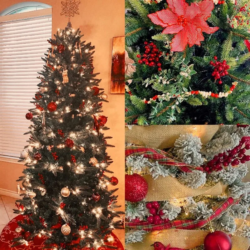 1-50 pçs bagas artificiais decoração de natal ramos de frutas vermelhas 12/14 cabeça bagas hastes buquê diy árvore de natal decoração de guirlanda