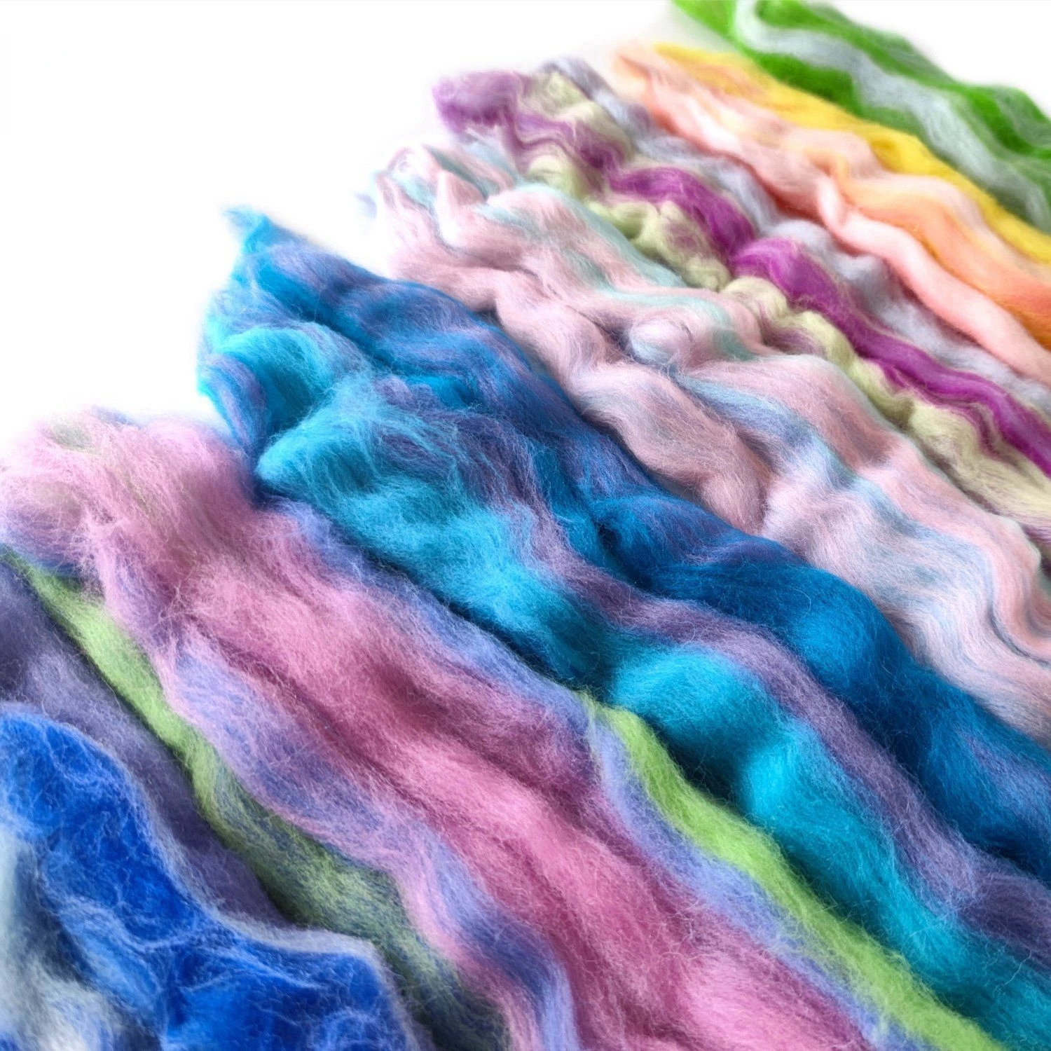 Wool Felt Fancy Colored Wool Felt Mixed Color Wool Strips Yarn Clusters Skin Friendly Poking Le Blended Dyeing Multi Color Serie