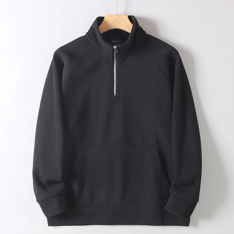 

Мужская зимняя теплая толстовка на молнии с начесом, свободного кроя, с воротником-стойкой, удобная, дышащая, спортивная одежда