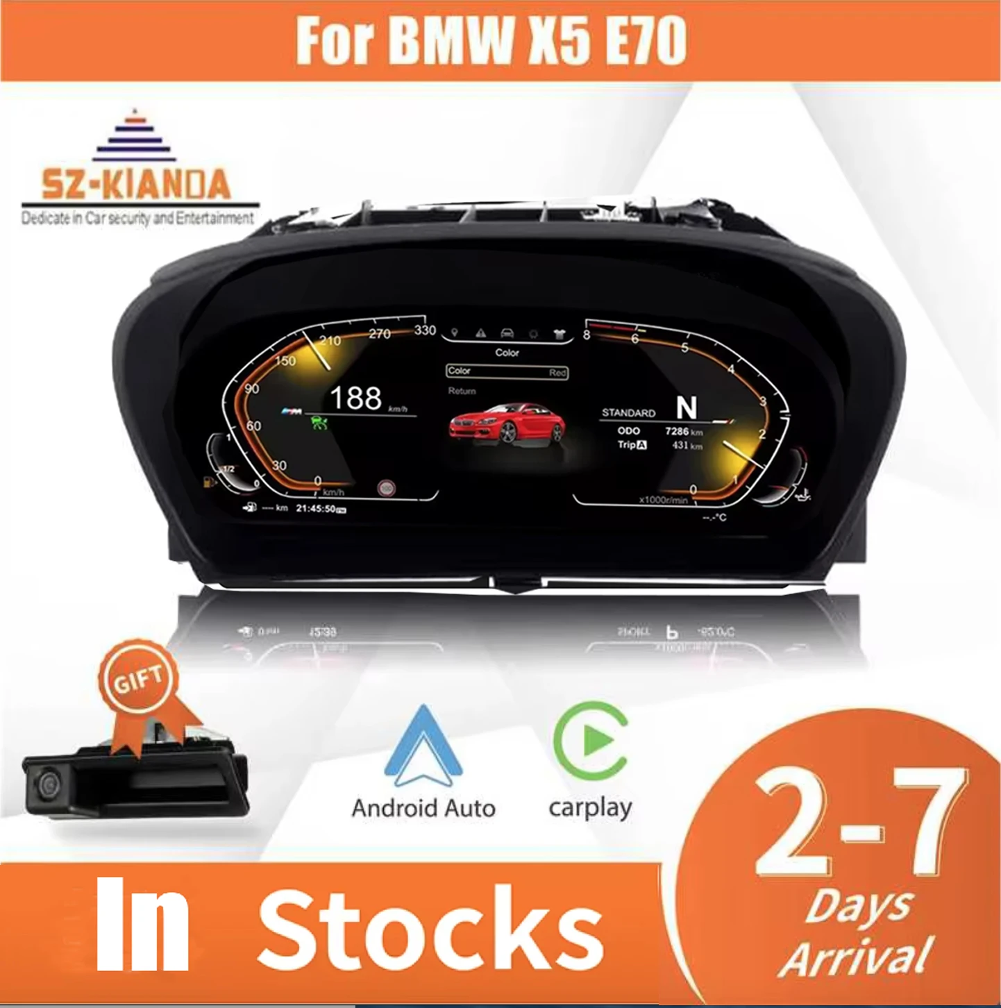 

Новейшая 12,3-дюймовая оригинальная цифровая ЖК-дисплей приборной панели для BMW X5 E70, кластерный прибор, спидометр для кабины