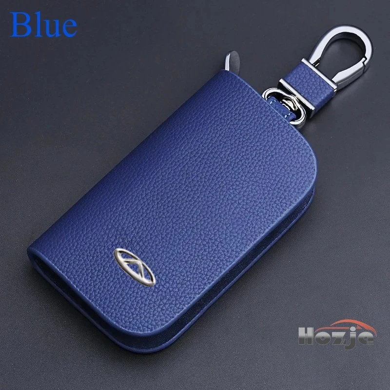 حافظة مفاتيح جلدية للسيارة غطاء مفتاح بسحاب لشيري أومودا C5 5 E5 FX BX EX Tiggo 2 4 7 8 9 Pro Max غطاء حماية عن بعد 2025
