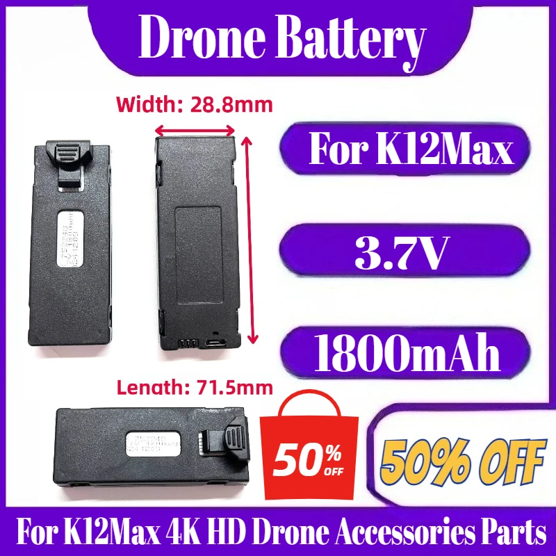 

K12 Max Battery 3.7V 1800mAh Battery For K12Max 4K HD Drone Accessories Parts