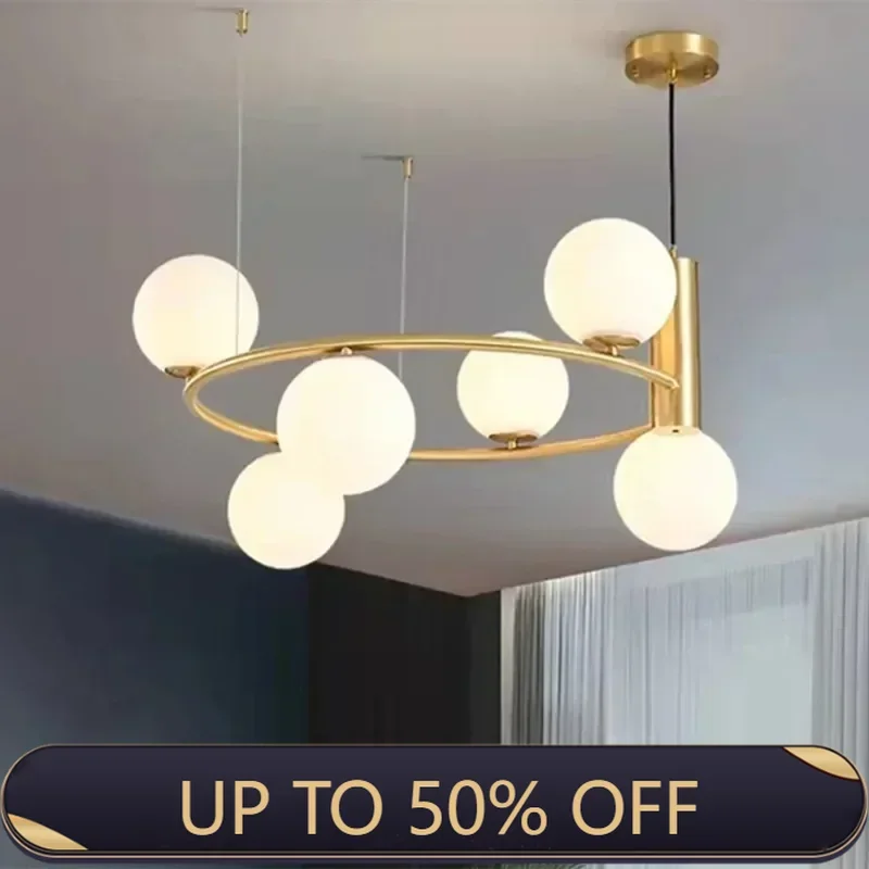 Nordic Magic Bean Galss Chandelier Restaurant Light Glass Ball Pendant Light For Dining Room Hanging Light Indoor Lighting