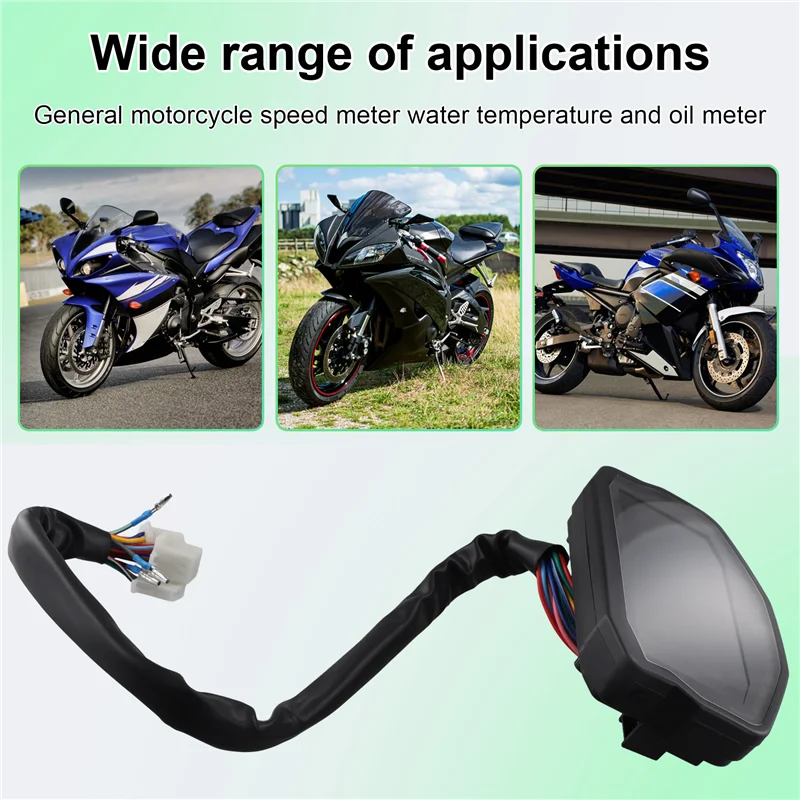 

A03Q-Universal Speedometer Water Temperature And Oil Gauge Odometer LCD Instrument