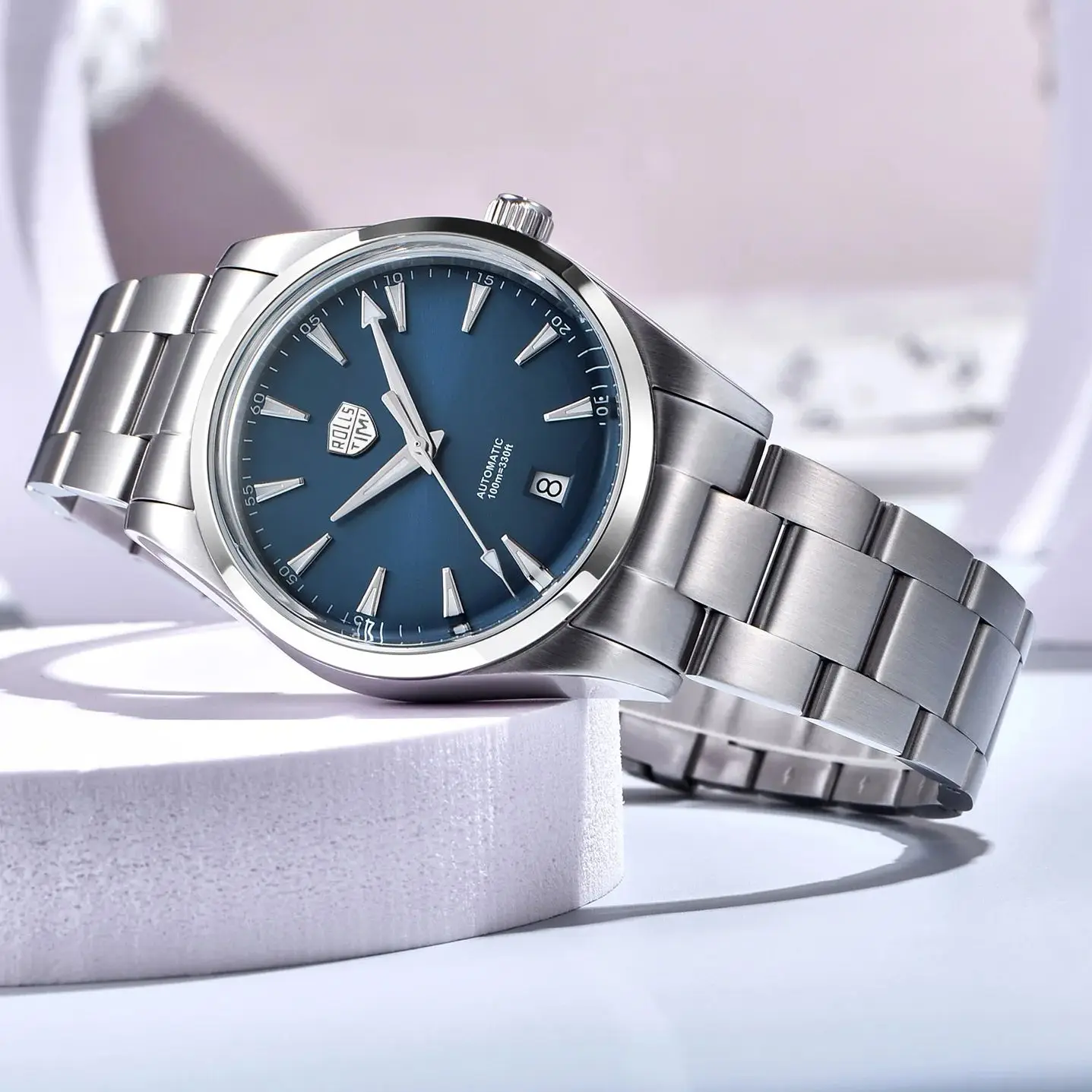 Rollstimi 2025 جديد 39 مللي متر ساعات رجالية ساعة أوتوماتيكية للرجال اليابان NH35A Movt ساعات آلية AR طلاء الياقوت ساعة اليد الرجال