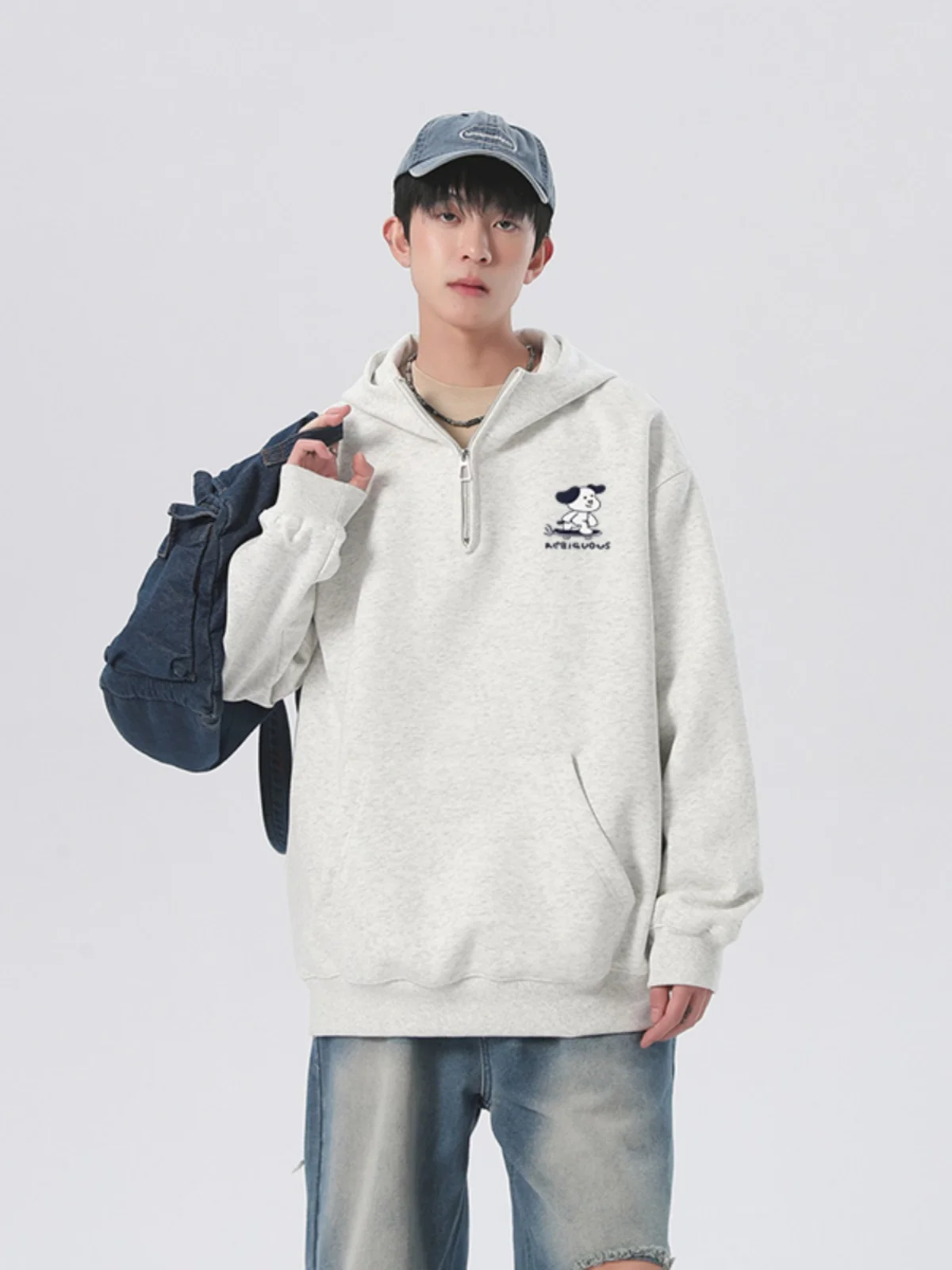 

Молодежная толстовка на молнии с круглым вырезом, мужская куртка, весенне-осенняя, модная, свободного кроя, больших размеров, для старшеклассников, с длинными рукавами.