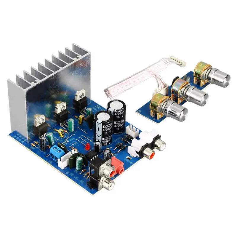 AA84 2X TDA2030 15W+15W+30W 2.1 Channel Amplifier Audio Board Subwoofer Amplifier Bass Output For Speaker DIY Dual AC12-15V