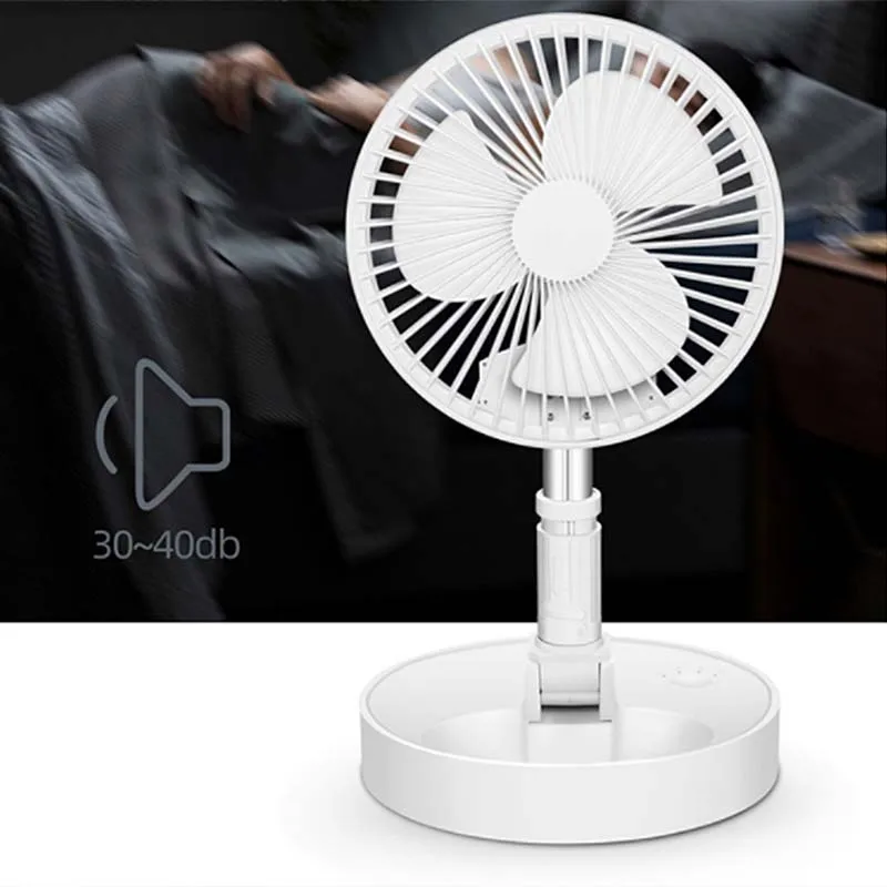 Outdoor Camping USB Charging Desk Fan Portable Rechargeable Fan 4 Speeds Silent Table Home Office Mini Fans Adjustment Height