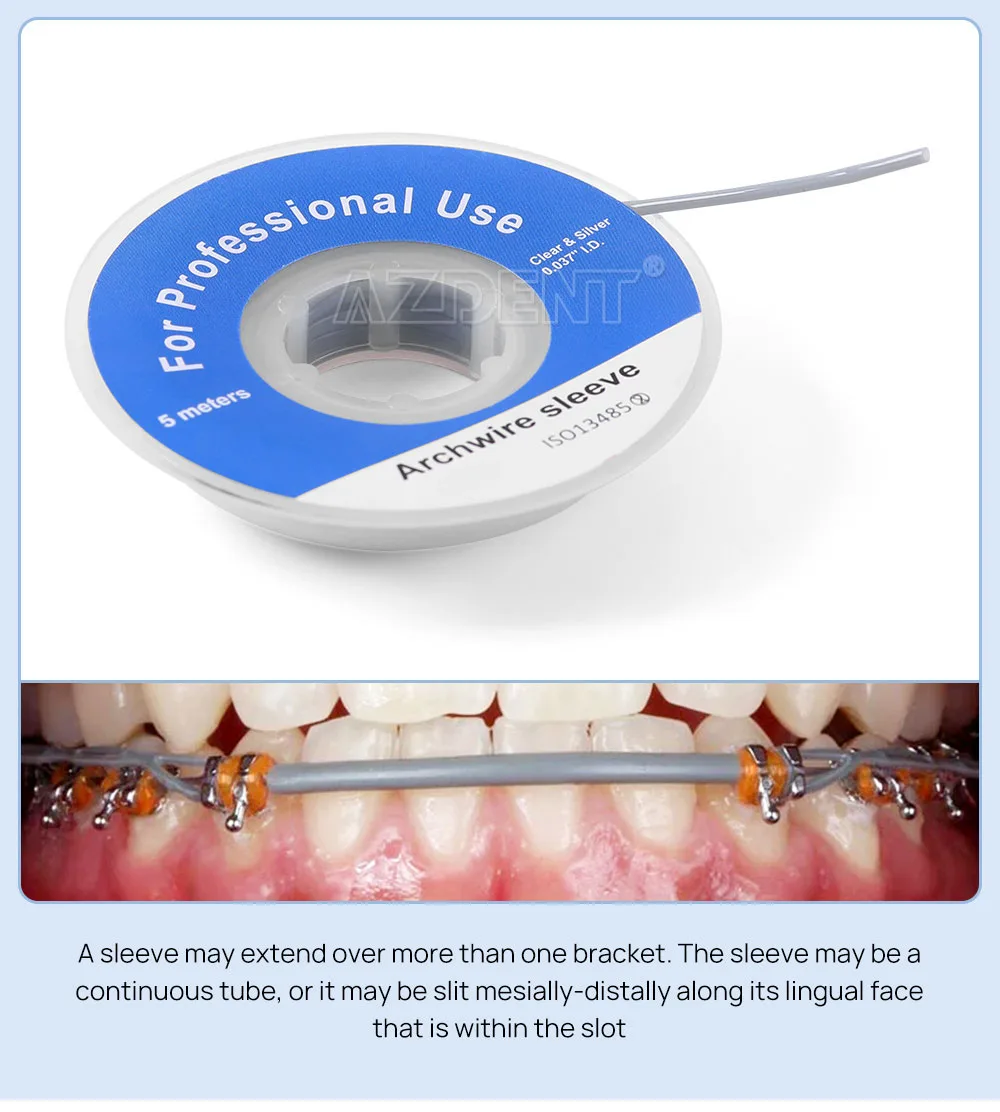 5 m/Rolle AZDENT Dental Kieferorthopädischer elastischer Bogen Drahthülsenschlauch Kunststoffkanüle ID 0,037 Zoll Zahnmedizinmaterial für Zahnärzte – Detail 4
