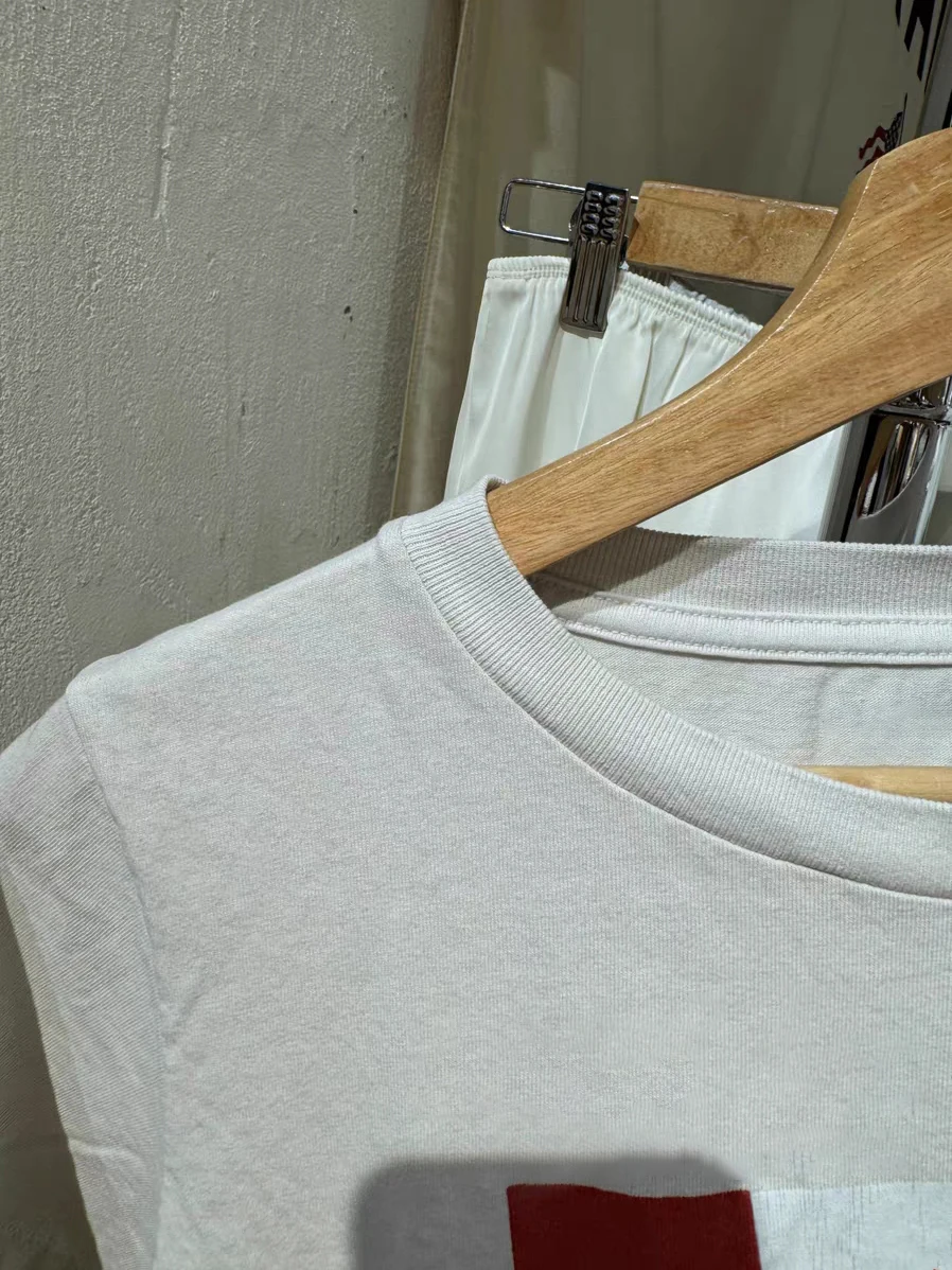 Camiseta Vintage con estampado de bandera para mujer, camisetas de manga corta con cuello redondo, ropa de calle Vintage para mujer, Camiseta de algodón dulce, ropa Y2k