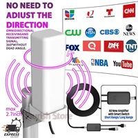 6000 millas HDTV TV antena 1080P al aire libre HD 8K HD 1080P Digital 360 °   Amplificador de señal 35DBI y cable de 32,8 pies IP66