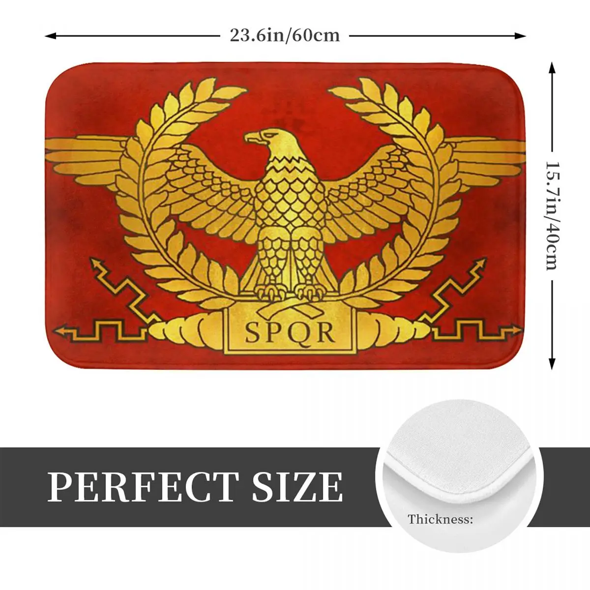 Gold SPQR Roman Imperial Eagle Anti-slip Doormat Floor Mat Absorbent Mat Carpet Rug for Kitchen Entrance Balcony Footpad Mats