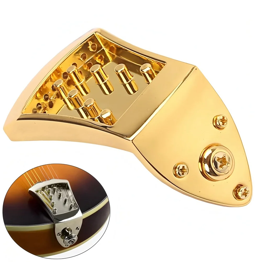 Metal Tailpiece for 8String Mandolin Offering Improved Tone and Stable String Attachment with Mounting Hardware