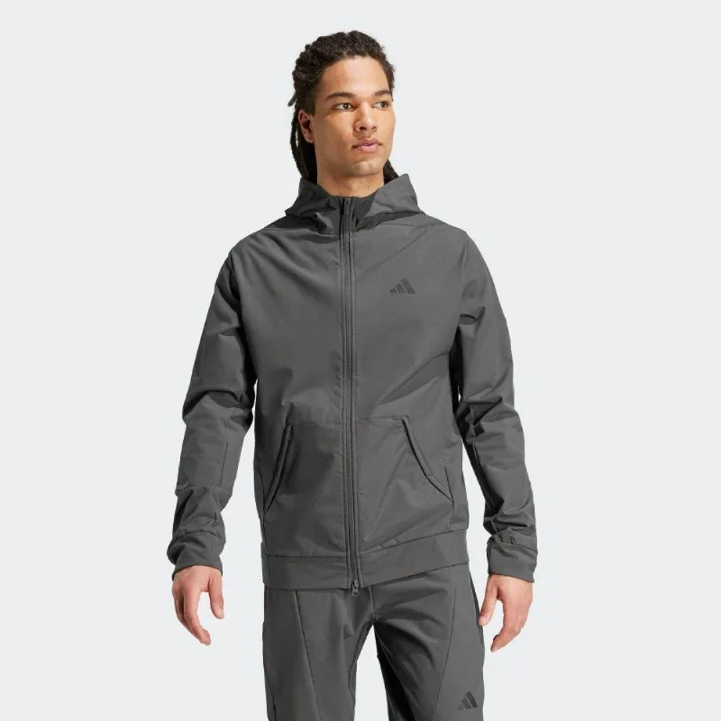 adidas Drawstring Hood Anorak Jacket Spring Multi Pocket Hiking Adjustable OuterwearIX9059 1PCS